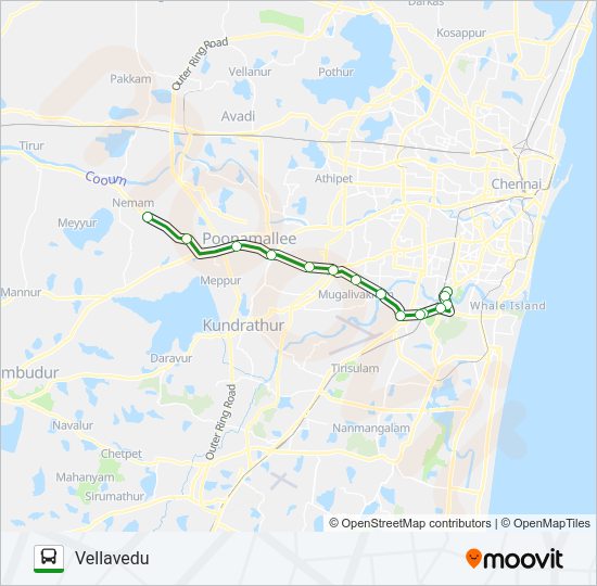 154E bus Line Map