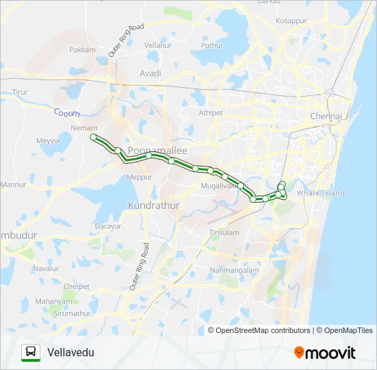 154E Bus Line Map