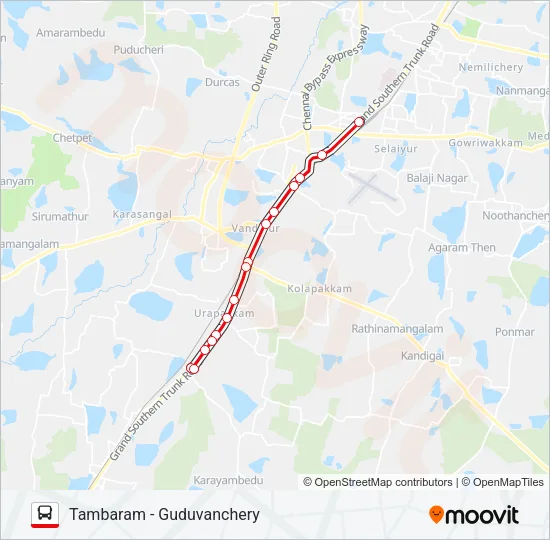 104C Bus Line Map