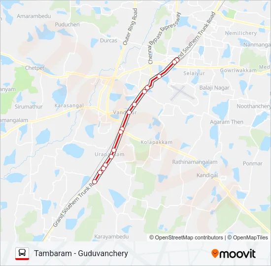 104C Bus Line Map