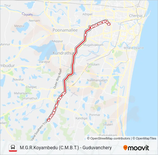 104C Bus Line Map
