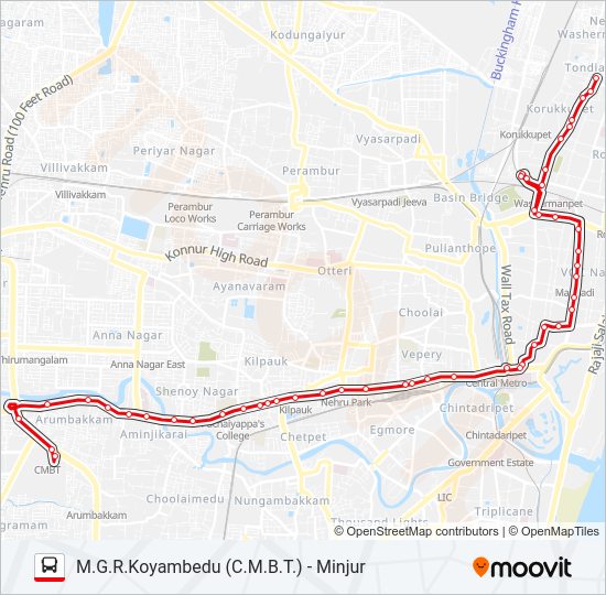 121 Bus Line Map