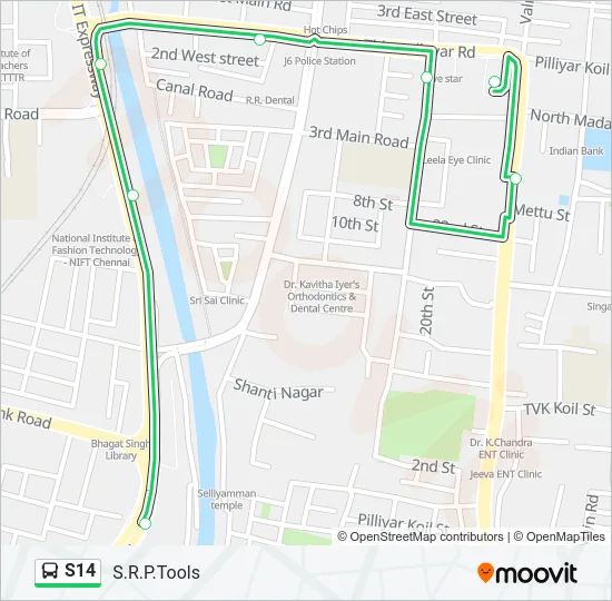 S14 Bus Line Map