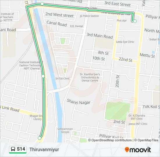 S14 Bus Line Map