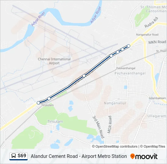 S69 Bus Line Map