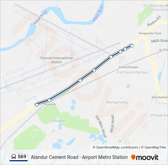 S69 Bus Line Map