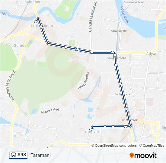 S98 Bus Line Map