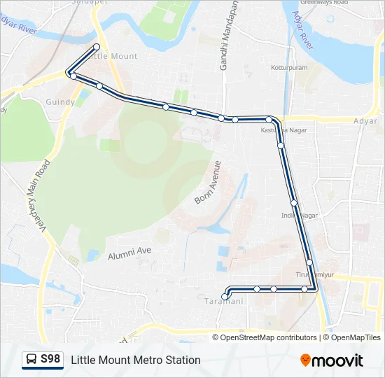 S98 Bus Line Map