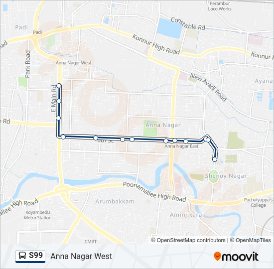 S99 Bus Line Map