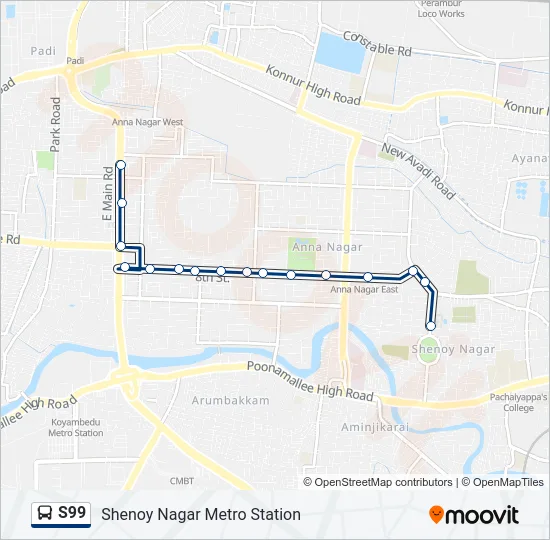 S99 Bus Line Map