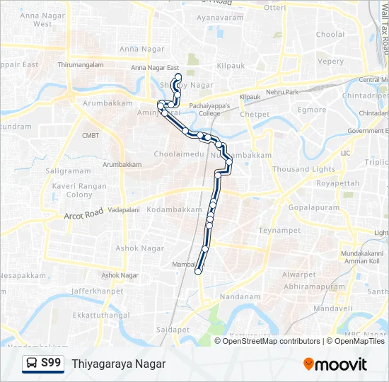 S99 Bus Line Map
