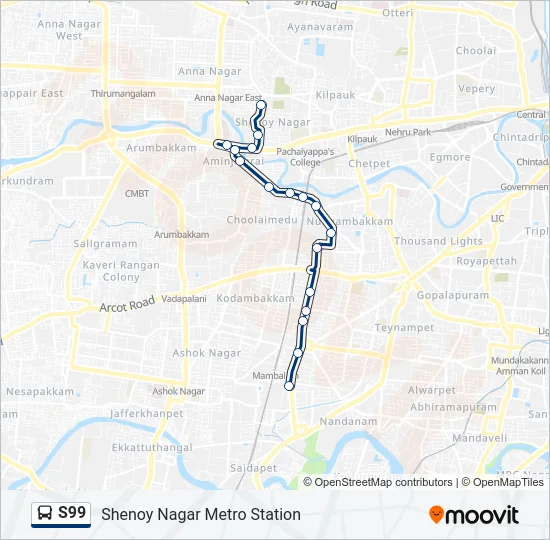 S99 Bus Line Map