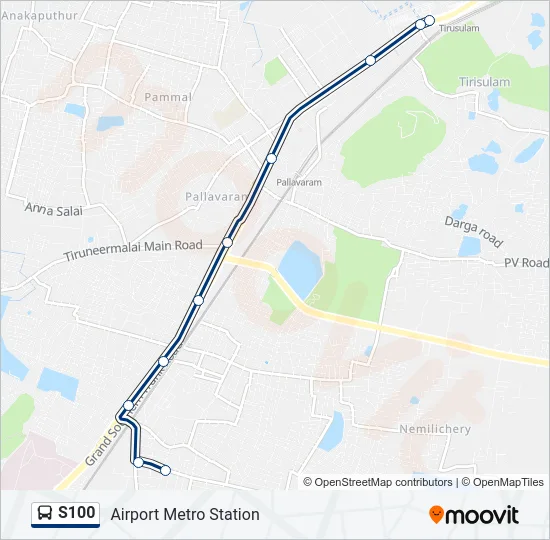 S100 Bus Line Map