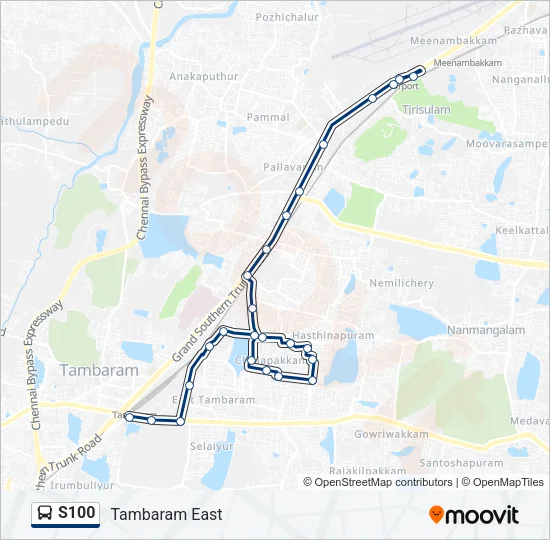S100 Bus Line Map