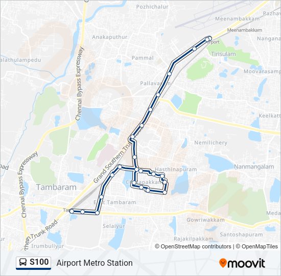 S100 Bus Line Map