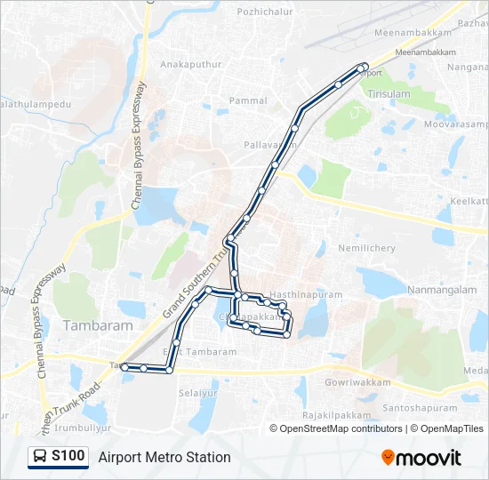 S100 Bus Line Map