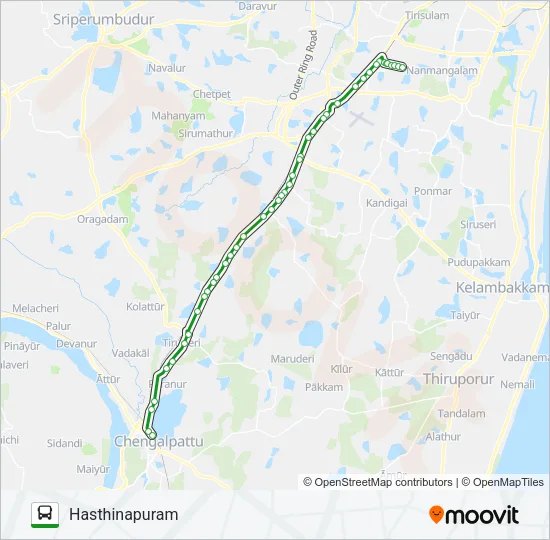500A Bus Line Map