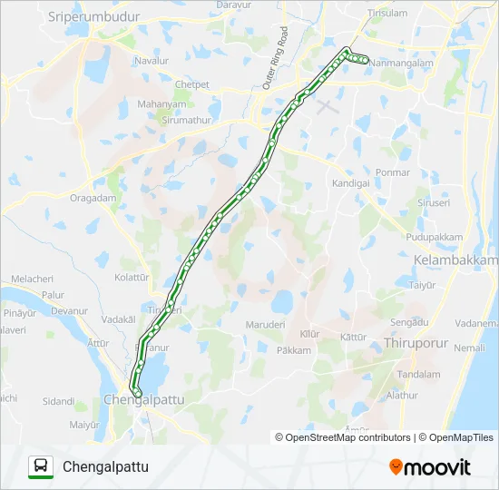 500A Bus Line Map