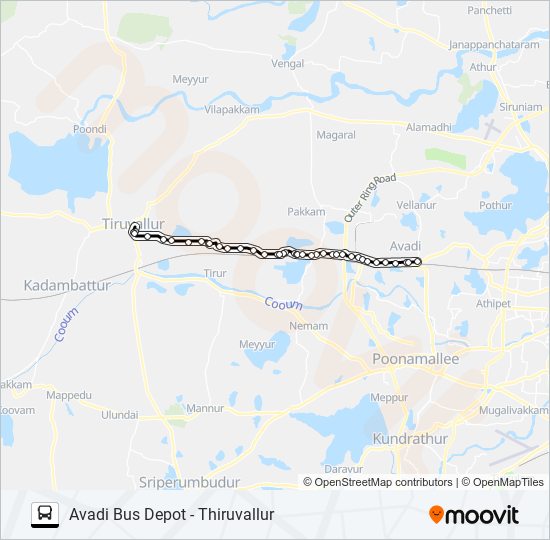 505K bus Line Map