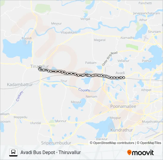 505K Bus Line Map