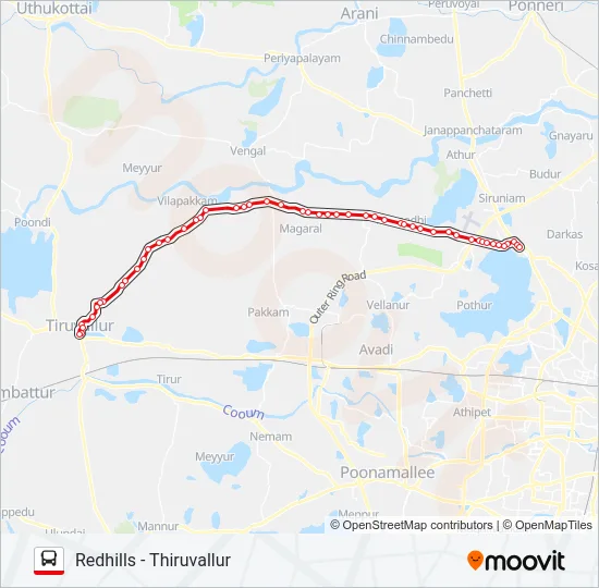 505 Bus Line Map