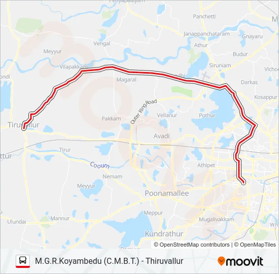 505A Bus Line Map