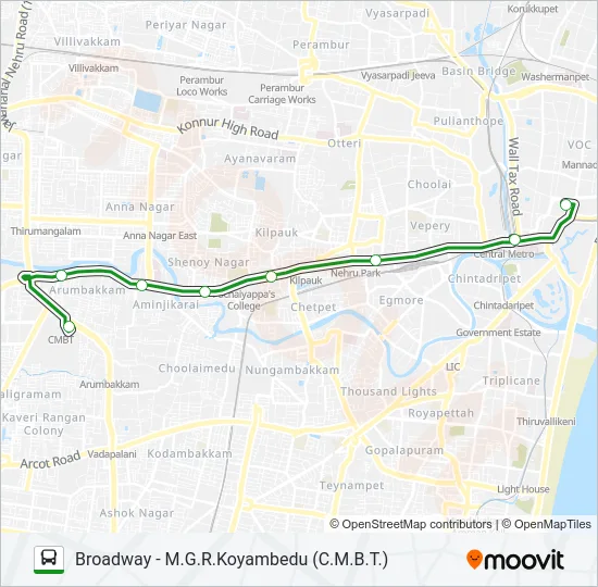 MTC Bus Line Map