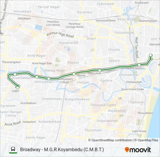 MTC Bus Line Map