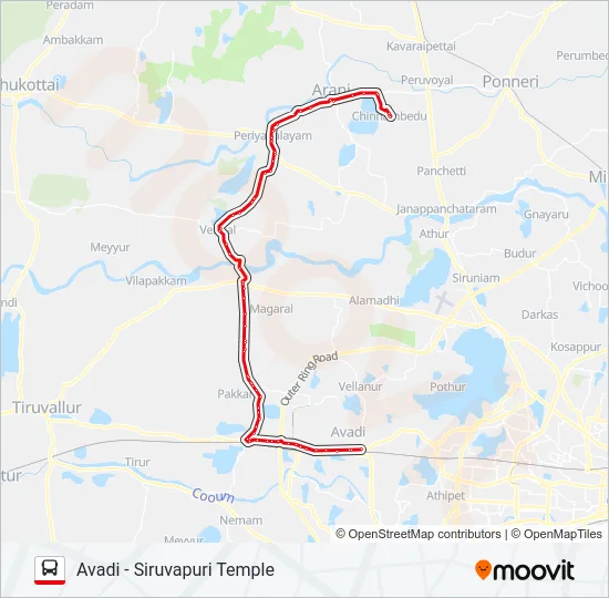 580S Bus Line Map