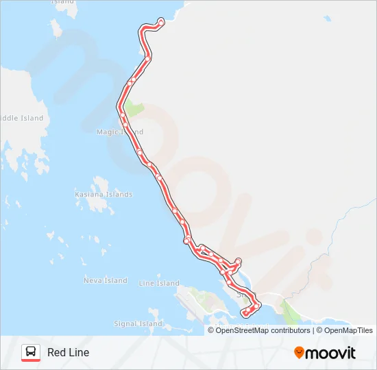 RED LINE Bus Line Map