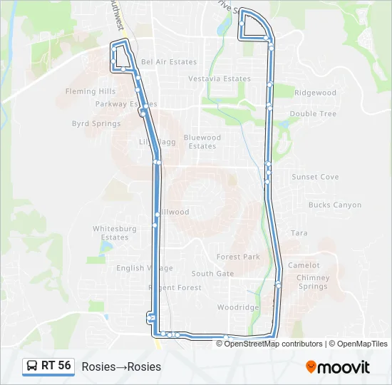 RT 56 Bus Line Map