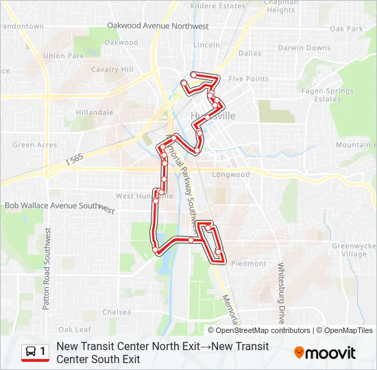 1 Bus Line Map