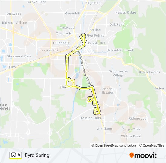 5 Bus Line Map