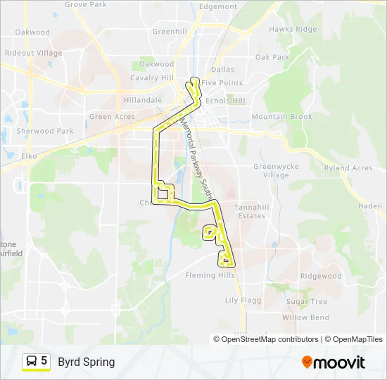 5 Bus Line Map