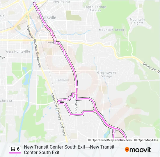 6 Bus Line Map