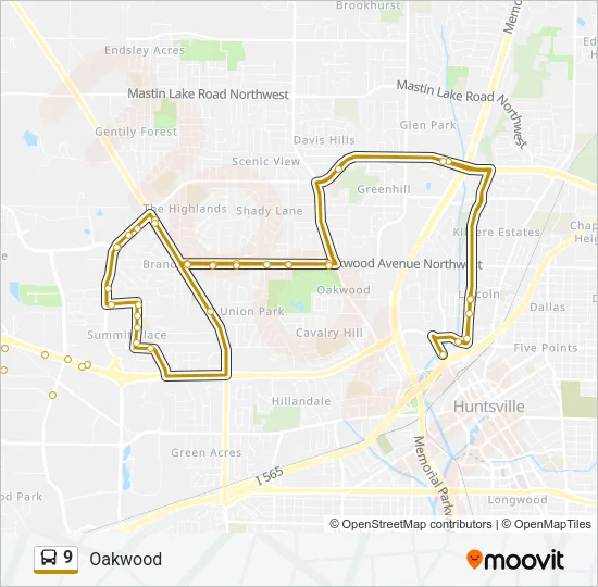 9 Bus Line Map