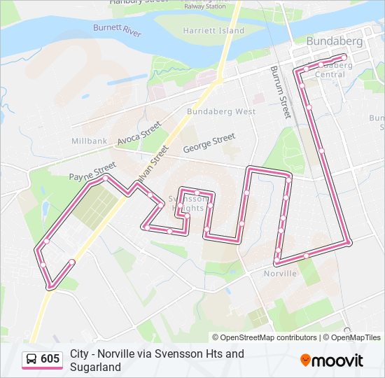 605 bus Line Map