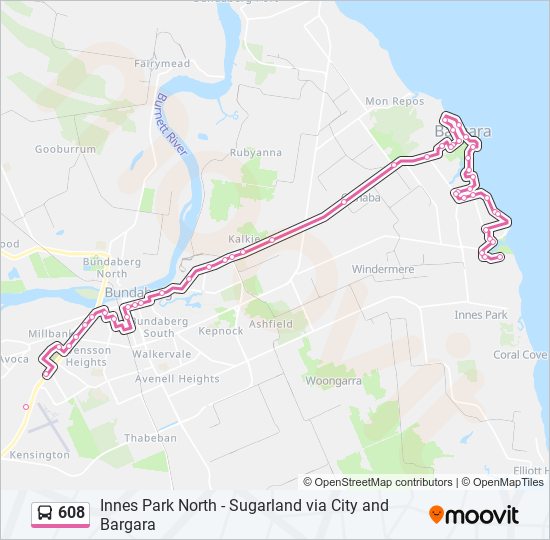 608 bus Line Map