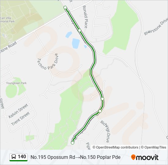 Mapa de 140 de autobús