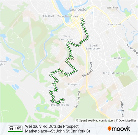 165 bus Line Map