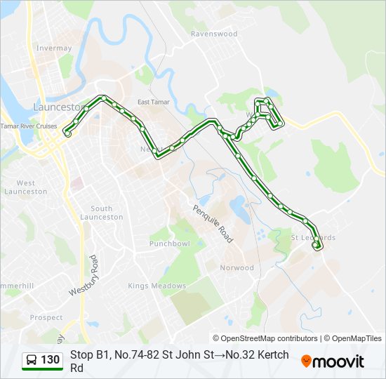 Mapa de 130 de autobús