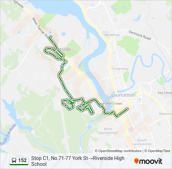 152 bus Line Map