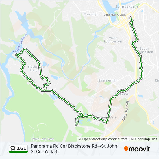 Bus 161 Route Map 161 Route: Schedules, Stops & Maps - Panorama Rd Cnr Blackstone Rd‎→St John  St Cnr York St (Updated)