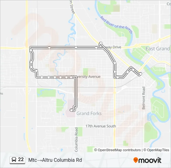 22 Bus Line Map