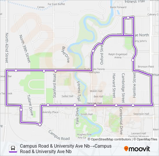 UND PURPLE ROUTE Bus Line Map