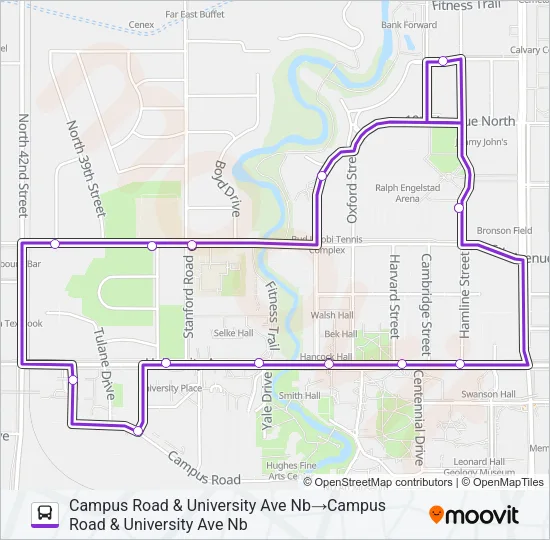 UND PURPLE ROUTE Bus Line Map