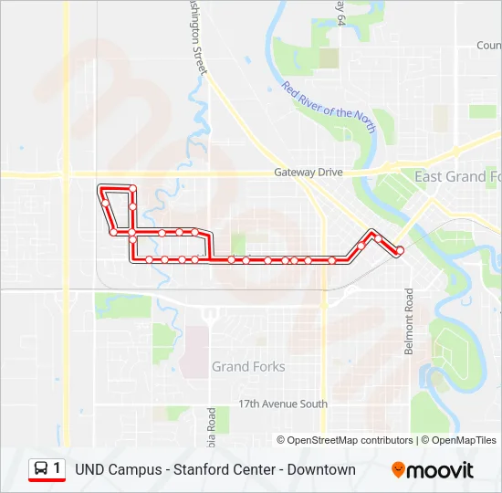 1 Bus Line Map