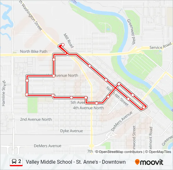 2 Bus Line Map