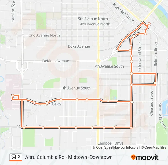 3 Bus Line Map