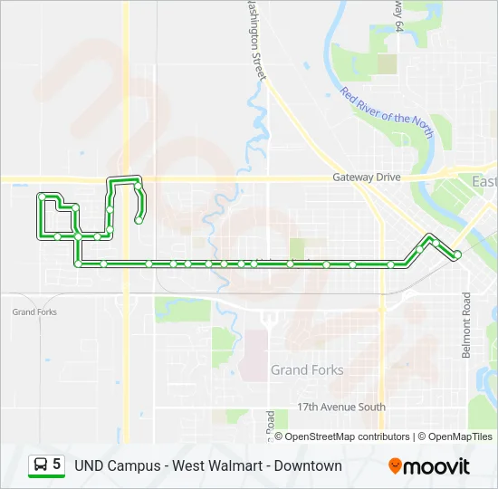 5 Bus Line Map